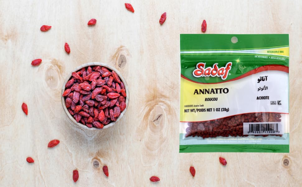 Sadaf Annatto Seed - Annato Seeds for Cooking and Food Flavoring - Achiote Seeds - Spices & Seasonings - Kosher - 1 Oz Resealable Bag - Image 3