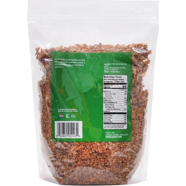 Sadaf Crispy Fried Onions - Golden Fried Onions for Cooking and Food Enhancing - Gourmet - Kosher - 16 Oz Bag - Image 3