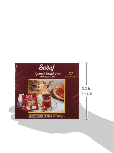 Sadaf Earl Grey Tea Bags | Special Blend Earl Grey Ceylon Black Tea | Product harvested in Sri Lanka | 50 bags (pack of 1) - Image 4