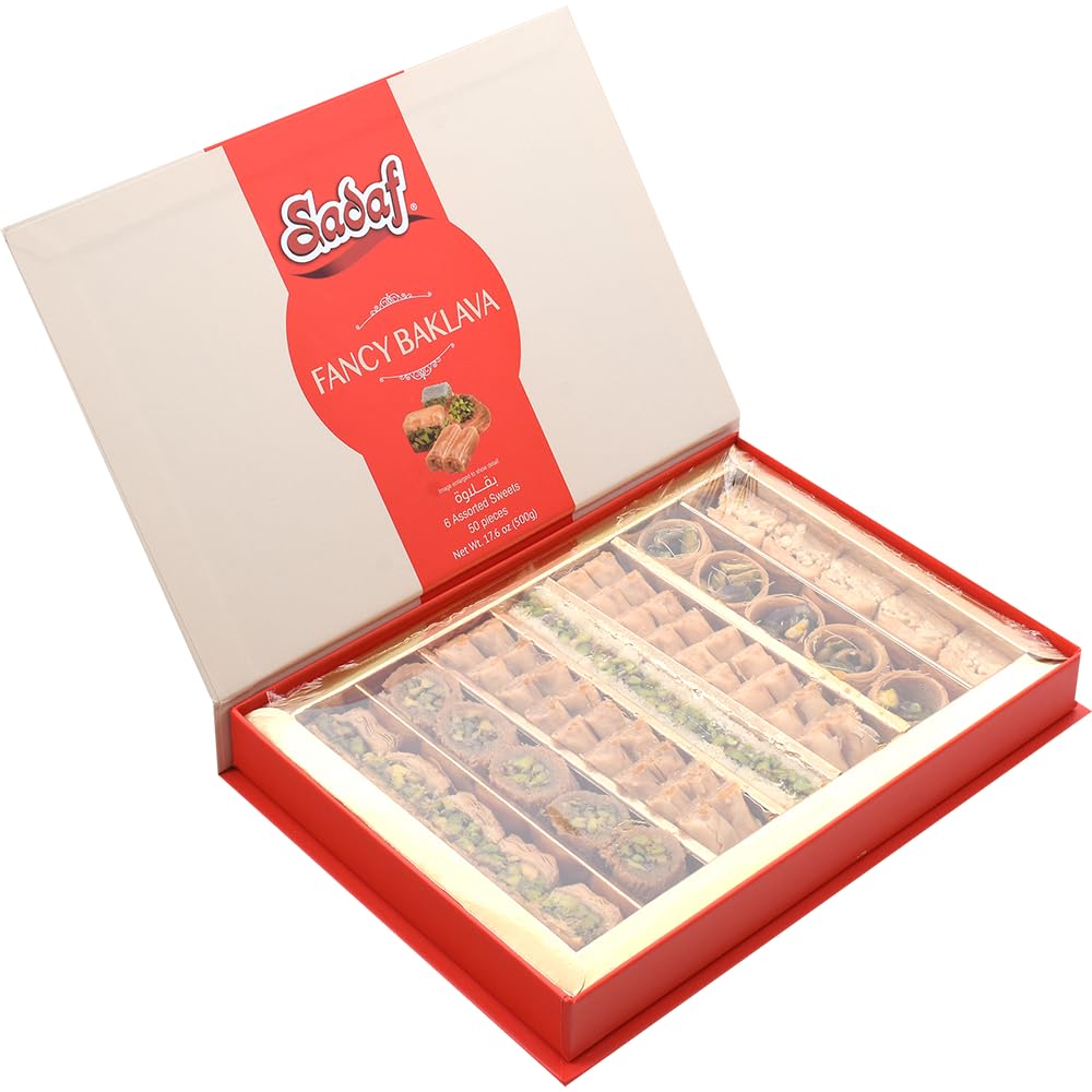 Sadaf Fancy Baklava - Sweet Baklava Pastry - Tasty Snack - Middle Eastern Delight - Pantry Gift Box - Kosher - 6 Assorted Sweets | 50 pieces - Image 4