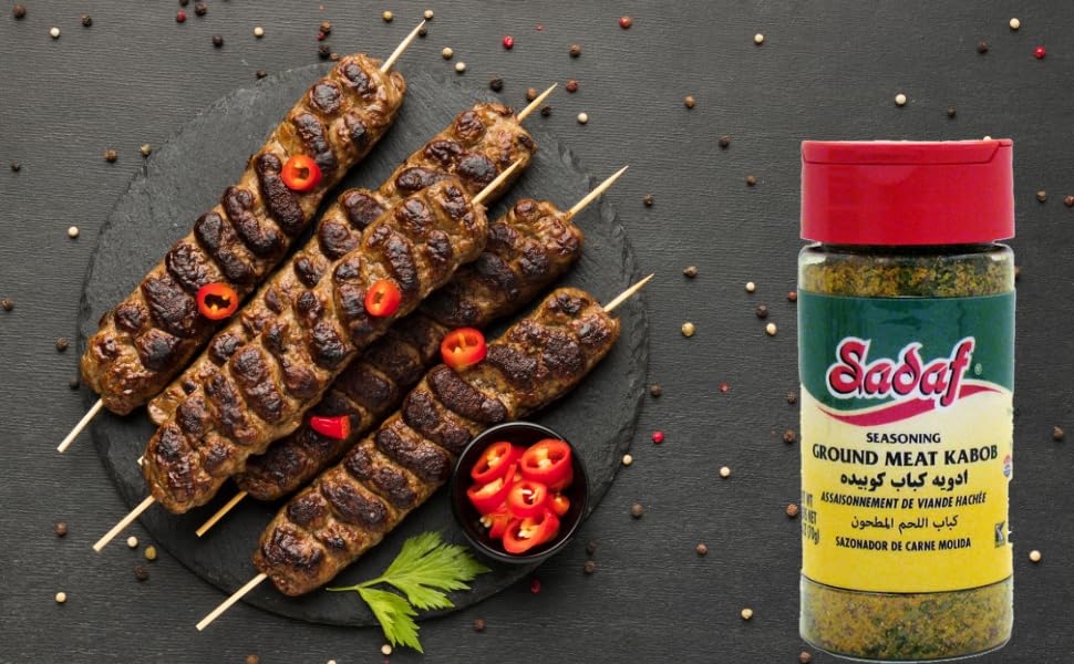 Sadaf Ground Meat Kabob Seasoning - Ground Meat Seasoning for Cooking - Kebab Seasoning - Middle Eastern Cuisine - Persian Kabob Spice - 2.5 Oz Bottle with Shaker Top - Image 4