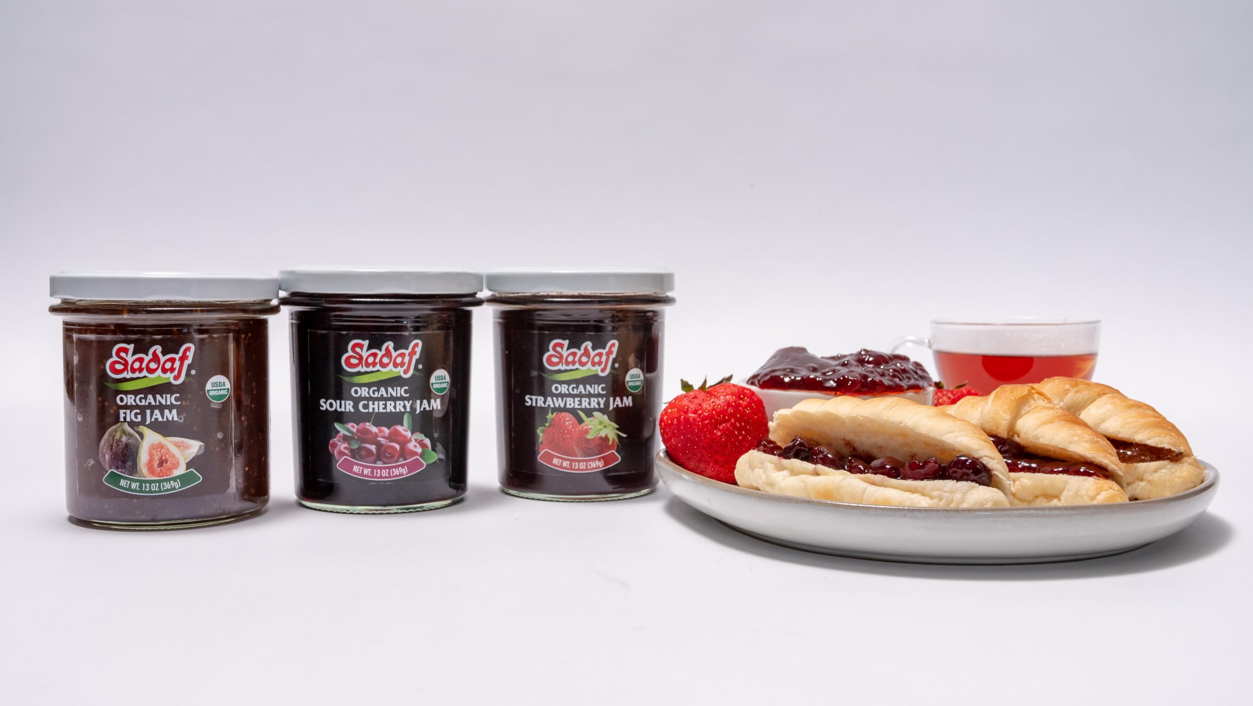 Sadaf Organic Sour Cherry Jam - Jelly made from organic sour cherries - Organic jam morello cherries spread - Fruit spread of sour cherry jam organic -13 oz - Image 3